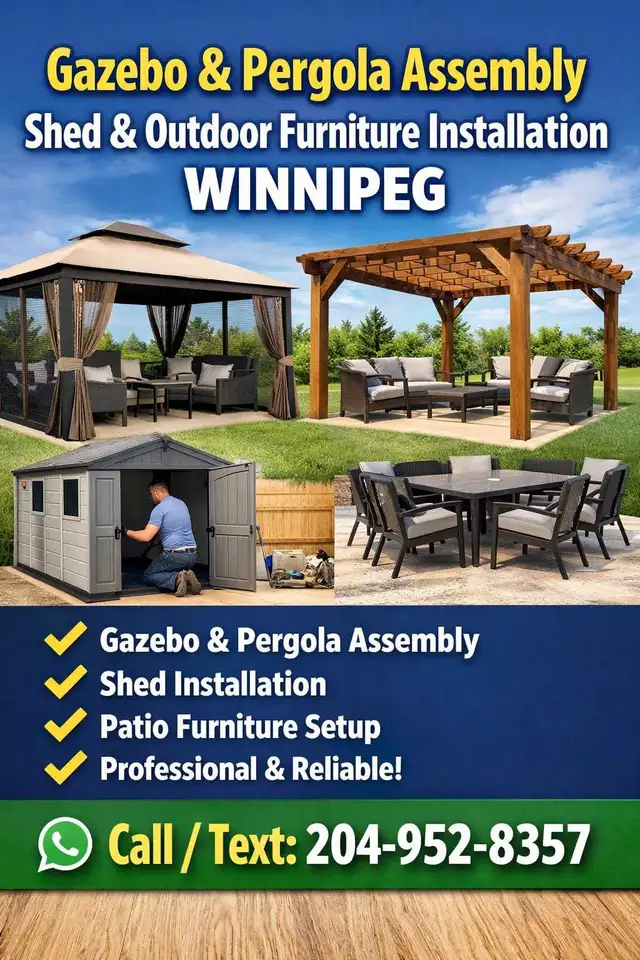 Gazebo & Pergola Assembly | Shed &Outdoor Furniture Installation in Patio & Garden Furniture in Winnipeg - Image 2