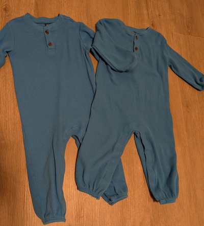 Blue Henley One-Piece, 2 available, great for twins. 18-24 mnths, View more