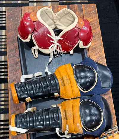 Vintage Baseball Catcher’s Gear – Chest Protector + Shin Guards , View more