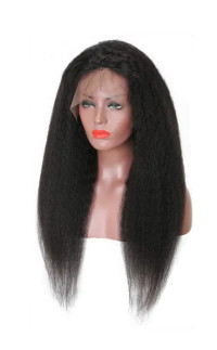Brazilian Kinky Straight Human Hair Lace Front Wig 24 Inches