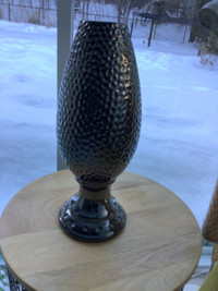 Vase décoratif noir argenté 18 po1/2 de haut