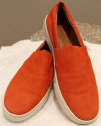 NEW Vince Blair Leather Sneakers Tomato Orange US 9