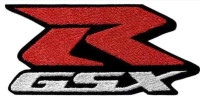 Suzuki GSXR Patch Embroidered Red & White Iron-on stick race GSX