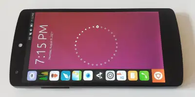 LG Nexus 5 running on Ubuntu Touch OS. The phone is factory unlocked and can be used on any carrier...
