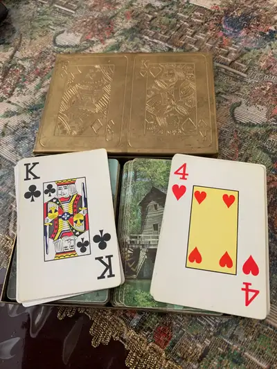 Very old rare to find 2 sets of playing cards , View more