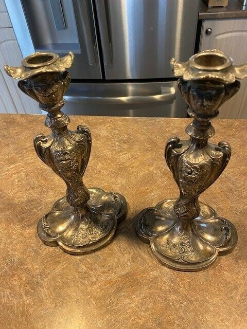 Two Antiques PARPOINT Quadruple Silver Plate Candle Sticks in Arts & Collectibles in Gatineau