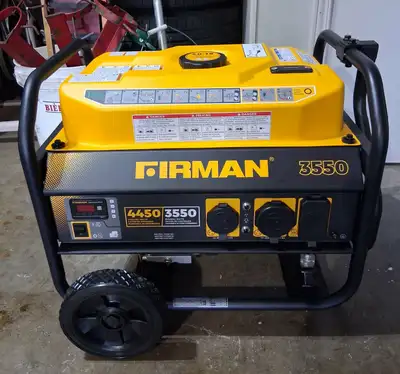 New Firman Gas Power Performance Portable Generator 3550-4450 W Model P03501. On Wheels with folding...