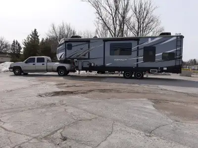 For Sale: 2017 Keystone Impact 5th wheel toy hauler 36 ft. Wonderfully equipped toy hauler with 10 f...