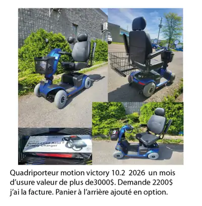 QUADRIPORTEUR motion victory 10.2 2026 un mois d 'usure valeur plus de 3000$. Demande 2200. J ai la...