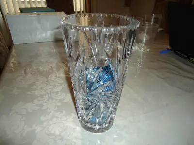 **CRYSTAL VASE WITH CRYSTAL ROCKS**, View more