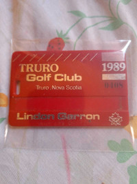 1989 truro golf club plastic card 