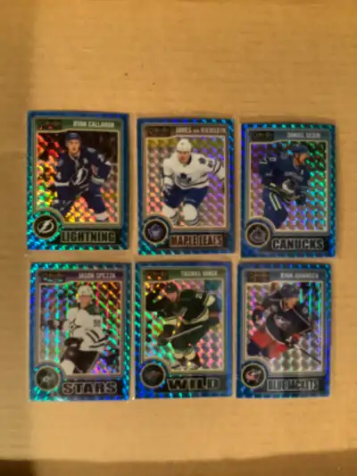 2014-15 O-Pee-Chee Platunum Blue Cubes Serial Numbered cards out of 65. #28 Ryan Callahan #63/65, #4...