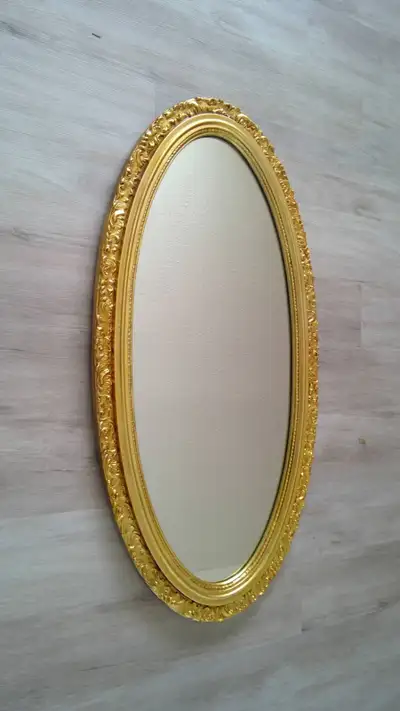 Oval Mirror - gold colour trim, View more