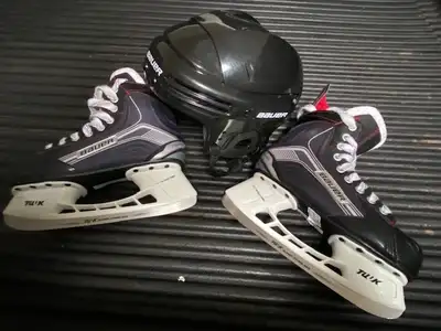 Bauer Ice Skates and Helmet, View more