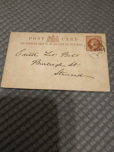 Beautiful 1889 Great Britain postal card mailed within country, View more