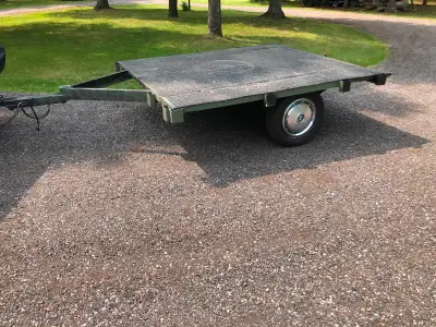Solid well built trailer with 15” tires, very good ground clearance. Length is 97” inches and Width...