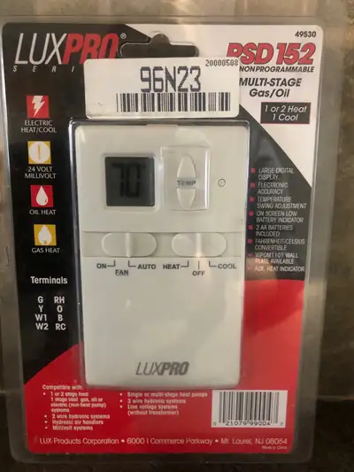 NEW LUXPRO nonprogramable thermostat, View more