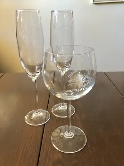 Wine Champagne Stem Clear Glasses Glassware Drumheller Dinosaur, View more