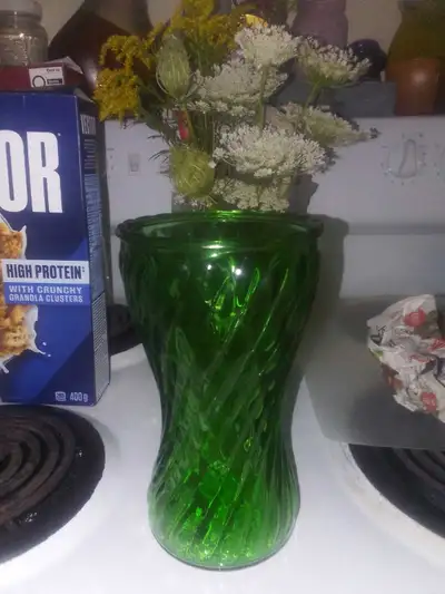 Green Glass Vase, View more