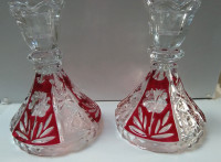 Vintage Ruby Candle holders, made in Germany