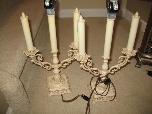 VINTAGE WROUGHT IRON CANDLESTICK LAMPS in Indoor Lighting & Fans in Strathcona County - Image 2