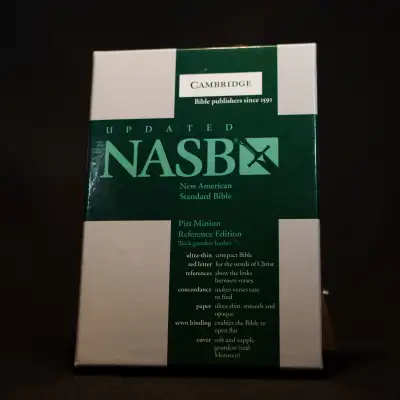 NASB Pitt Minion Reference Bible, Black Goatskin Leather, View more