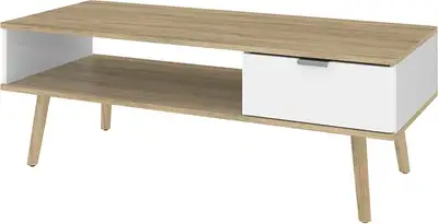 Brand: Bestar Dimensions: 119.9W x 50D x 42.2H cm Weight: 46 lbs Color: Modern Oak & UV White Top Ma...