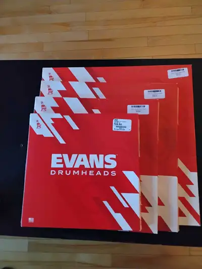 Evans Drumheads 10" 12" 13" 14" 16 1 Ply coated, View more