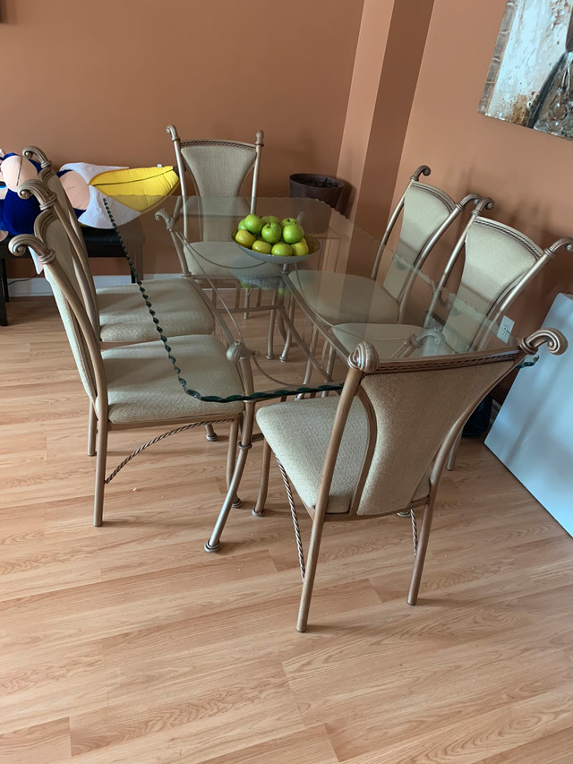 7 Piece Glass Dining Table Set | Dining Tables & Sets | Markham / York  Region | Kijiji