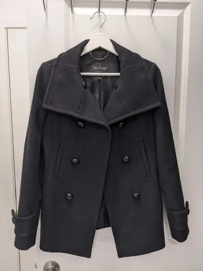 Aritzia Babaton Wool &Cashmere Blend Black Pea Coat, View more
