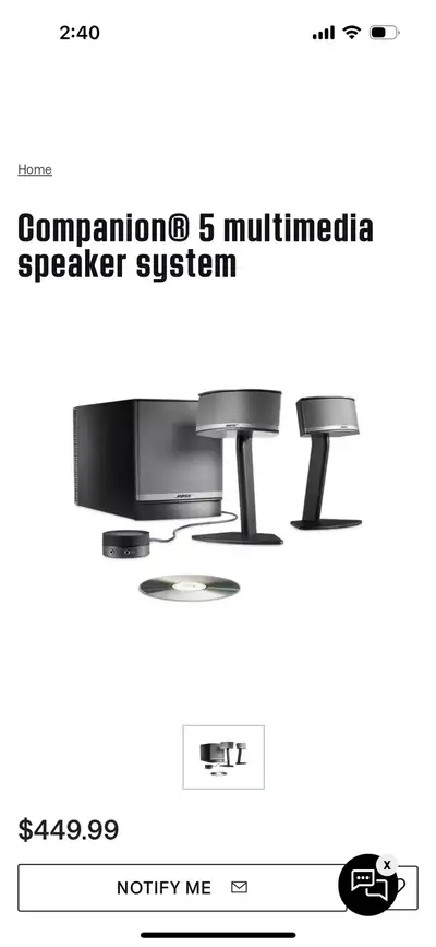 Bose 5 multimedia sound speaker system, View more