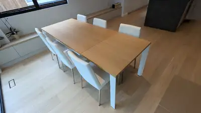 Calligaris Duca table and 6 Amsterdam chairs, View more