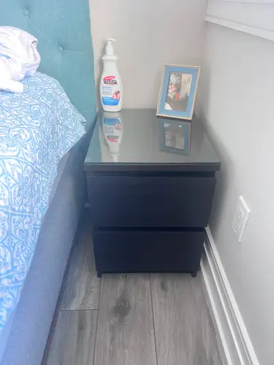 Bedroom Furniture: Queen bed mattress Night tables dresser mirro, View more
