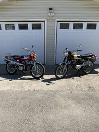 Vintage 2 stroke Yamaha 100cc street bikes 