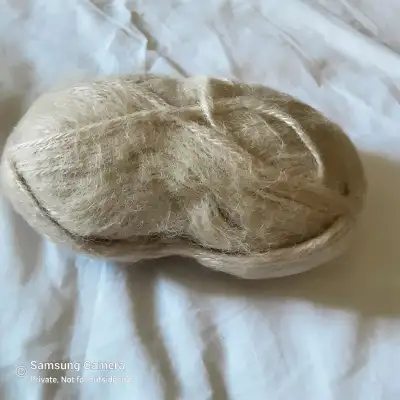 Vintage 100 grams ball light beige  mohair yarn, View more