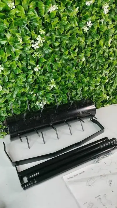 Lxuziud Manual Roller Lawn Aerator with Built-in Spikes., View more
