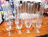 13 pcs Vintage flute shape champagne glasses