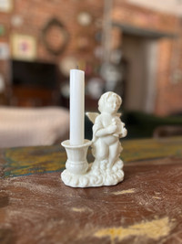 Angel candle holder ceramic cherub statue figurine retro boho vi