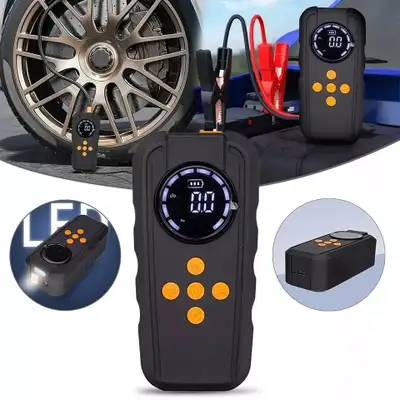 *Multi-Purpose Use: Experience the versatility of our 12V car jump starter and air pump that serves...