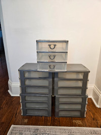 FIVE Stackable 3 Drawer See-Through Pastic Units