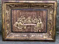Framed 3D Relief Last Supper