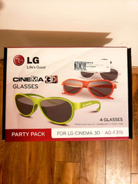 LG cinema 3d glasses ensemble de 4 paire (neuf)