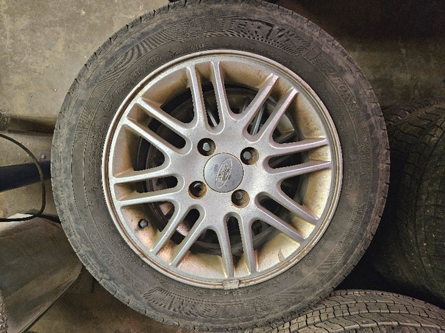 195/60R15 Winter & Summer Tires with Aluminum Rims in Tires & Rims in Edmonton