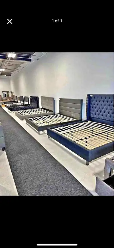 This brand new platform bed features a sleek design and sturdy construction, perfect for any modern...
