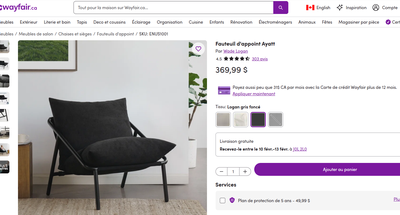 Fauteuil d'appoint Ayatt noir, View more