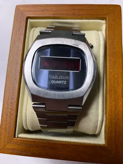 Bulova red LED men’s watch 1976, View more