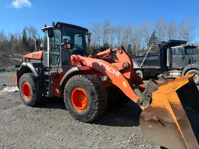 HITACHI ZW180 WHEEL LOADER 3.25 YARD BUCKET QUICK CONNECT PLUMMED DOWN FOR PLOW AUTO GREASER WINTER...