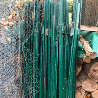 Green Steel 5' U-Posts for use with garden fence