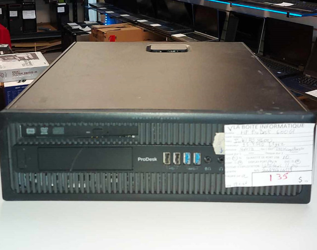 PC de bureau HP ProDesk 600 G1 i5-4590 3,3GHz 8GB SSD 240GB dans Ordinateurs de bureau  à Longueuil/Rive Sud