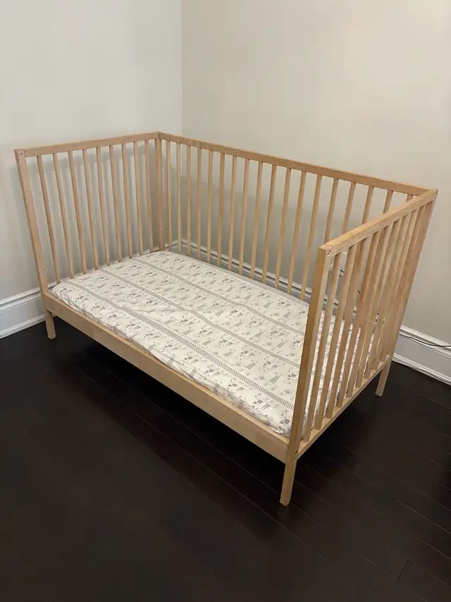Baby crib from IKEA, with MATTRESS in Cribs in Oshawa / Durham Region - Image 3
